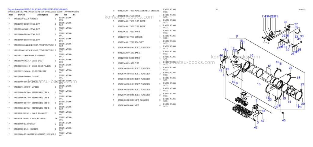 Komatsu 4D88E-7 SN A7366 - (FOR SK715-8E0) Parts catalog cover Page 6 Komatsu 4D88E-7 SN A7366 - (FOR SK715-8E0) Parts catalog cover Page 6
