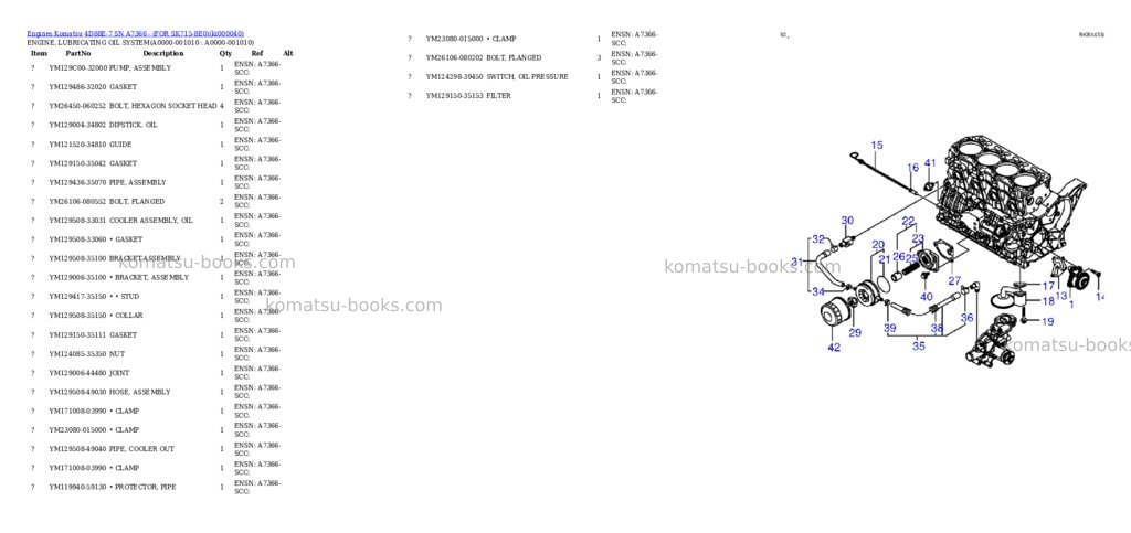 Komatsu 4D88E-7 SN A7366 - (FOR SK715-8E0) Parts catalog cover Page 9 Komatsu 4D88E-7 SN A7366 - (FOR SK715-8E0) Parts catalog cover Page 9