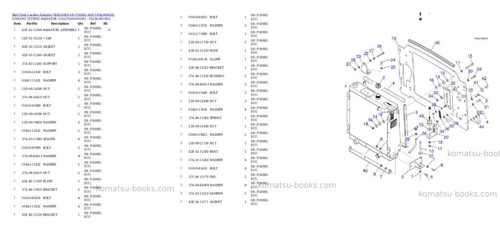 Komatsu SK820-8E0 S/N F50002 AND UP Parts catalog cover Page 8