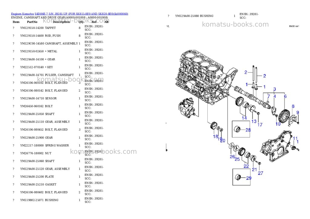 Komatsu S4D86E-7 S/N 39281-UP (FOR SK815-8E0 AND SK820-8E0) Parts catalog cover Page 7 Komatsu S4D86E-7 S/N 39281-UP (FOR SK815-8E0 AND SK820-8E0) Parts catalog cover Page 7