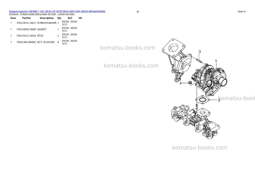 Komatsu S4D86E-7 S/N 39281-UP (FOR SK815-8E0 AND SK820-8E0) Parts catalog cover Page 8 Komatsu S4D86E-7 S/N 39281-UP (FOR SK815-8E0 AND SK820-8E0) Parts catalog cover Page 8