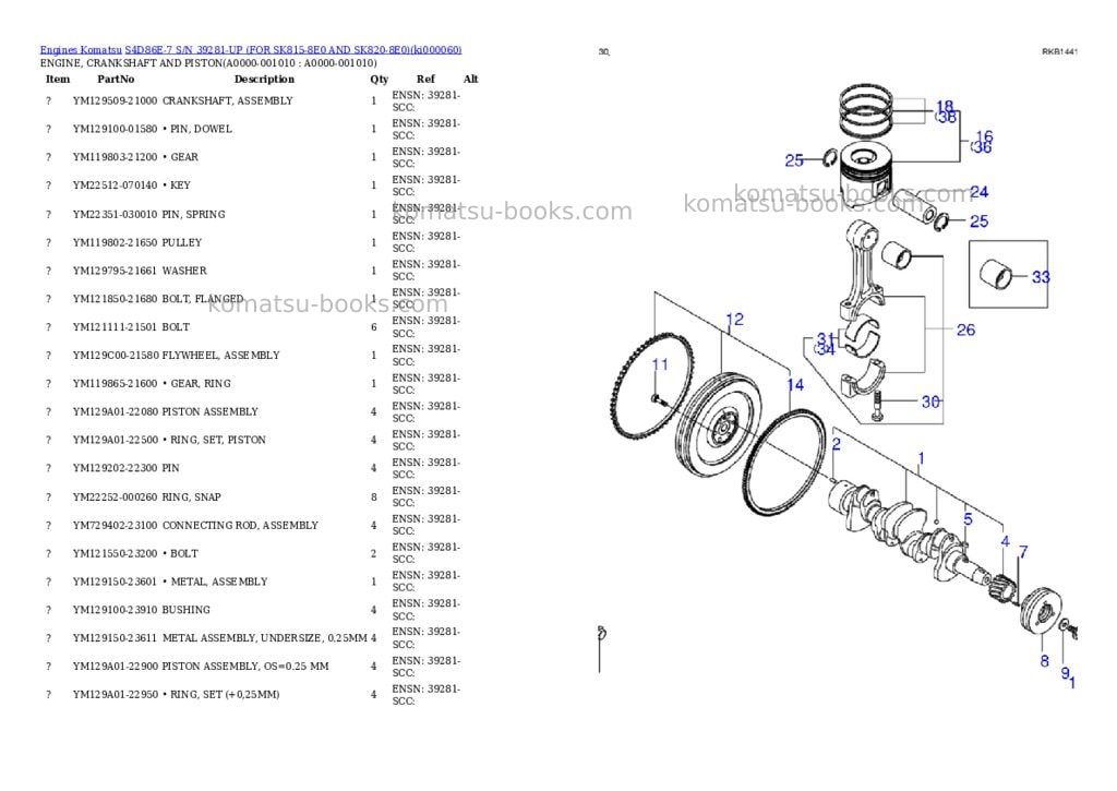 Komatsu S4D86E-7 S/N 39281-UP (FOR SK815-8E0 AND SK820-8E0) Parts catalog cover Page 9 Komatsu S4D86E-7 S/N 39281-UP (FOR SK815-8E0 AND SK820-8E0) Parts catalog cover Page 9
