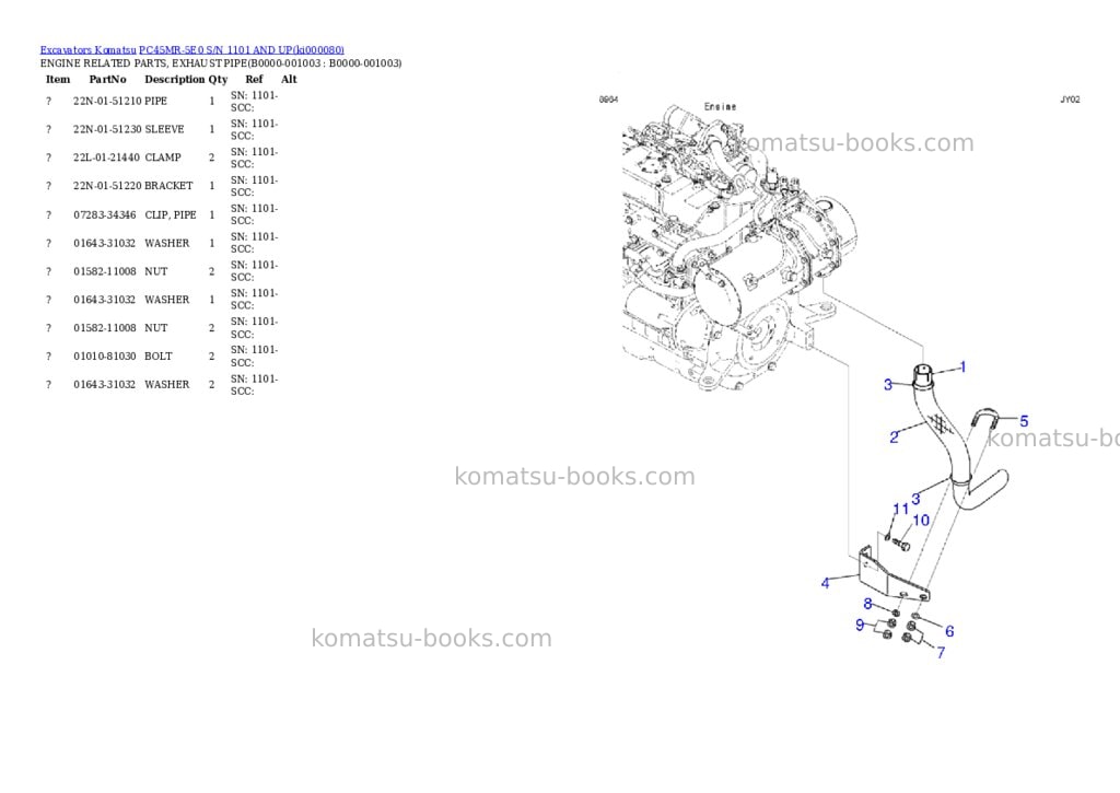Komatsu PC45MR-5E0 S/N 1101 AND UP Parts catalog cover Page 2 Komatsu PC45MR-5E0 S/N 1101 AND UP Parts catalog cover Page 2