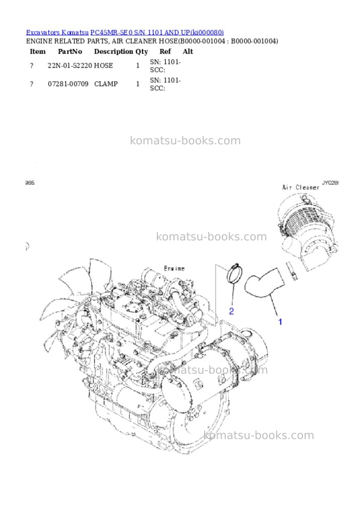 Komatsu PC45MR-5E0 S/N 1101 AND UP Parts catalog cover Page 3 Komatsu PC45MR-5E0 S/N 1101 AND UP Parts catalog cover Page 3