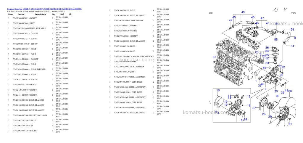 Komatsu 4D88E-7 S/N 39830-UP (FOR PC45MR-5E0/PC55MR-5E0) Parts catalog cover Page 10 Komatsu 4D88E-7 S/N 39830-UP (FOR PC45MR-5E0/PC55MR-5E0) Parts catalog cover Page 10
