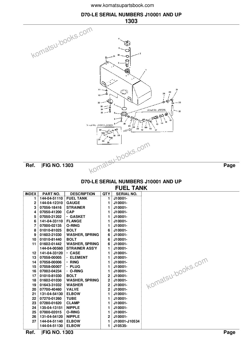 Komatsu d70-le serial numbers j10001 and up Parts catalog cover Page 7 Komatsu d70-le serial numbers j10001 and up Parts catalog cover Page 7