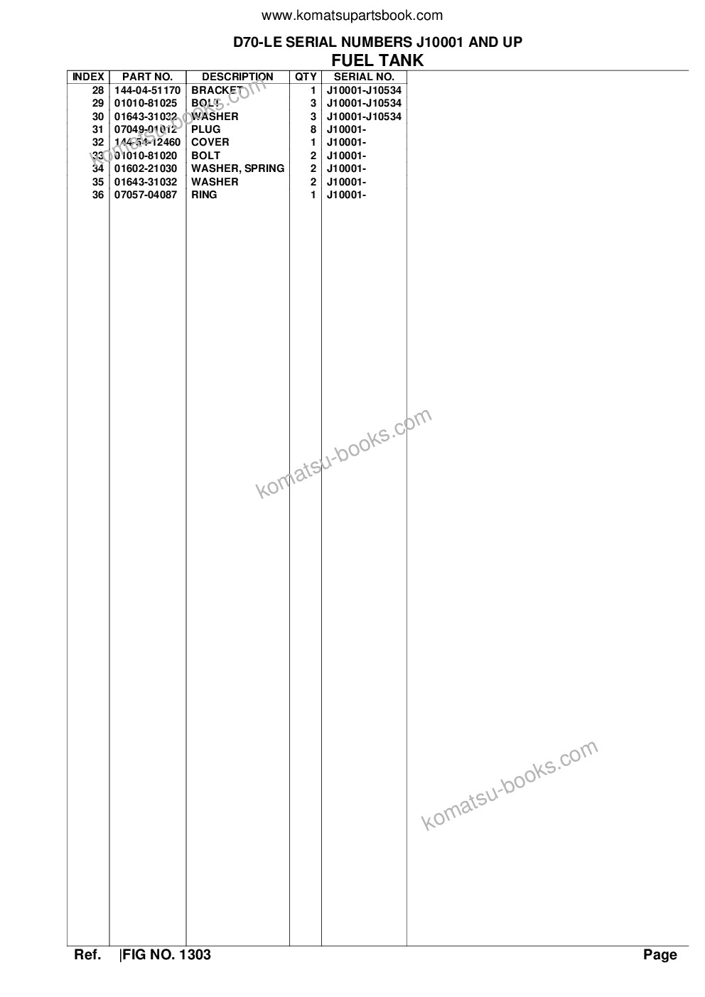 Komatsu d70-le serial numbers j10001 and up Parts catalog cover Page 8 Komatsu d70-le serial numbers j10001 and up Parts catalog cover Page 8