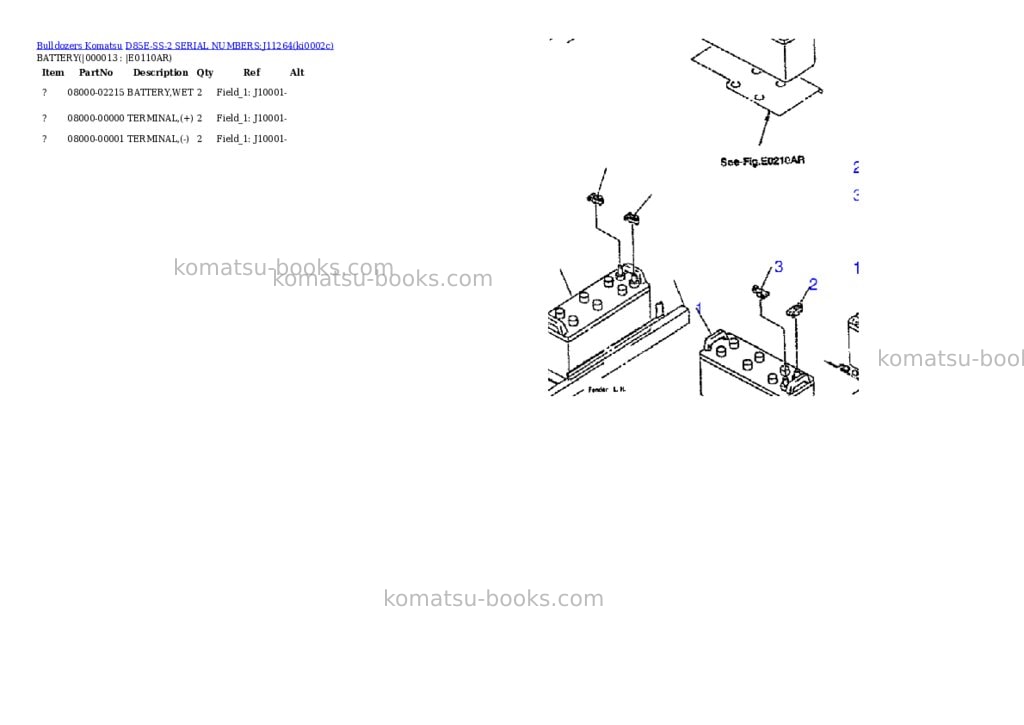Komatsu d85e-ss-2 serial numbers:j11264 Parts catalog cover Page 8 Komatsu d85e-ss-2 serial numbers:j11264 Parts catalog cover Page 8