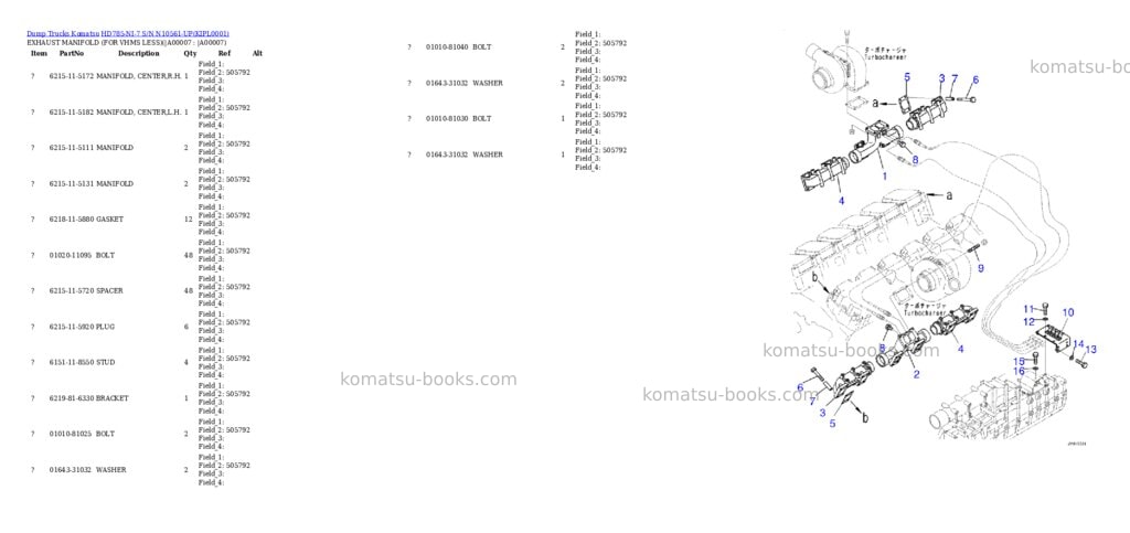 Komatsu hd785-ni-7 s/n n10561-up Parts catalog cover Page 6