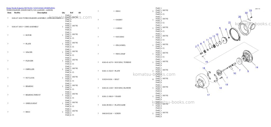 Komatsu hd785-ni-7 s/n n10561-up Parts catalog cover Page 8