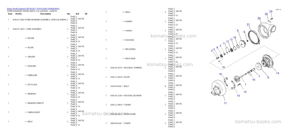 Komatsu hd785-ni-7 s/n n10561-up Parts catalog cover Page 9