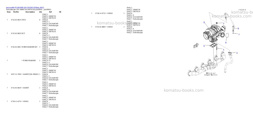 Komatsu PC300-8M0 S/N Y301001-UP Parts catalog cover Page 2