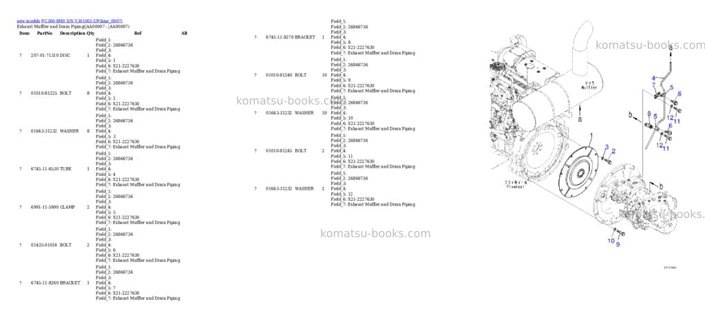 Komatsu PC300-8M0 S/N Y301001-UP Parts catalog cover Page 7