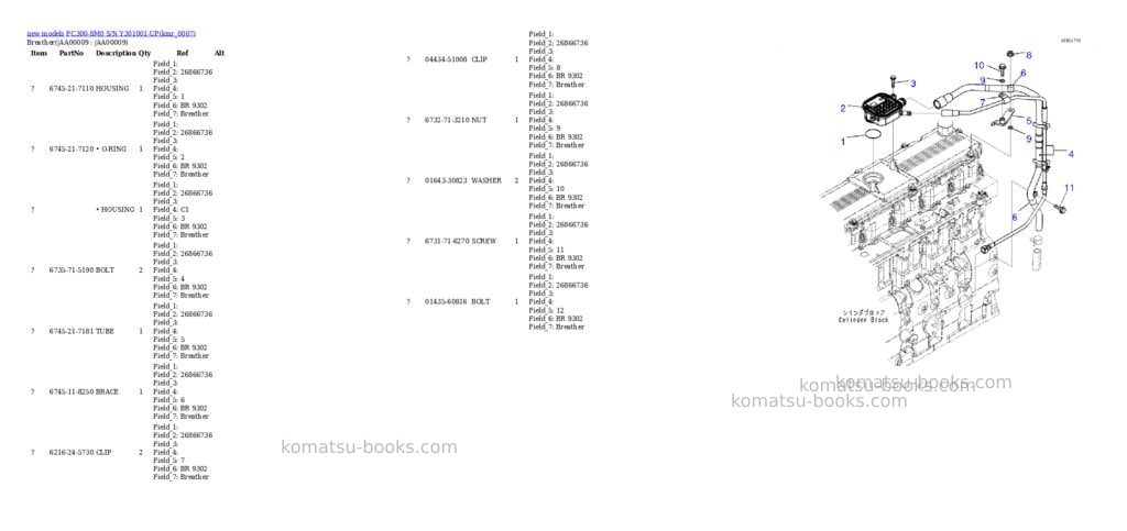 Komatsu PC300-8M0 S/N Y301001-UP Parts catalog cover Page 9