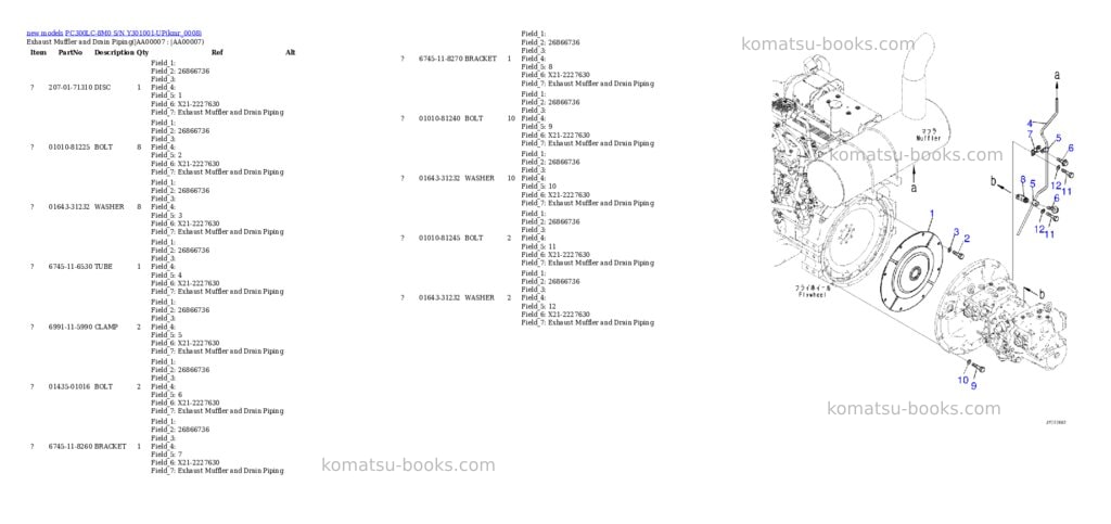 Komatsu PC300LC-8M0 S/N Y301001-UP Parts catalog cover Page 7