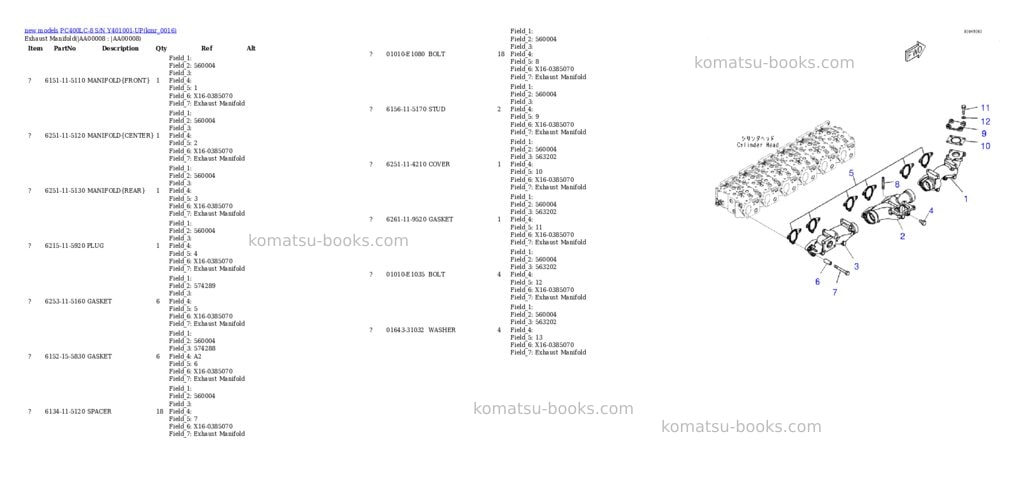 Komatsu PC400LC-8 S/N Y401001-UP Parts catalog cover Page 8