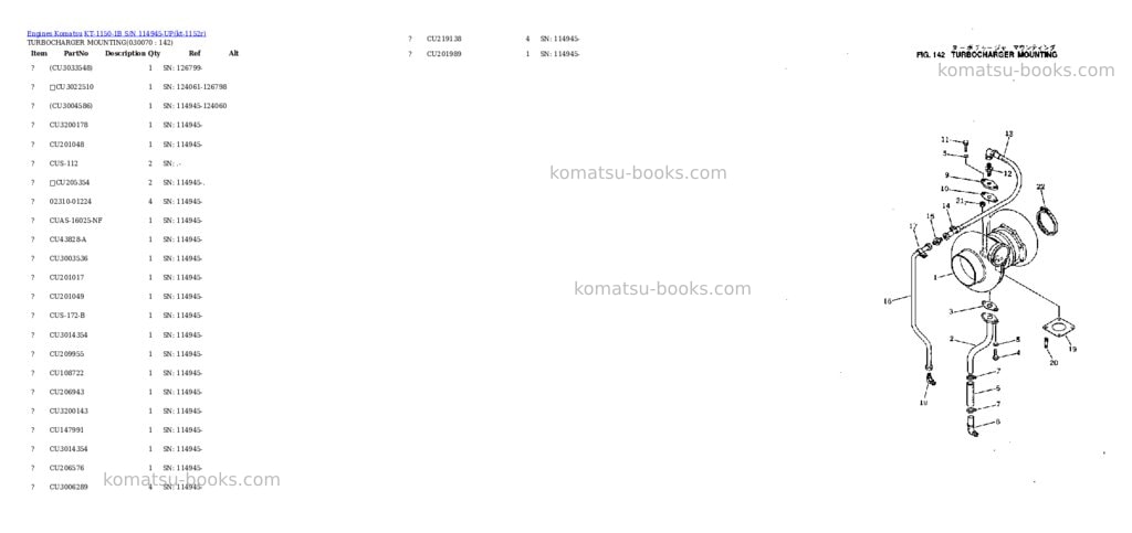 Komatsu KT-1150-1B S/N 114945-UP Parts catalog cover Page 6 Komatsu KT-1150-1B S/N 114945-UP Parts catalog cover Page 6