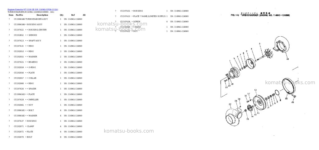 Komatsu KT-1150-1B S/N 114945-UP Parts catalog cover Page 7 Komatsu KT-1150-1B S/N 114945-UP Parts catalog cover Page 7