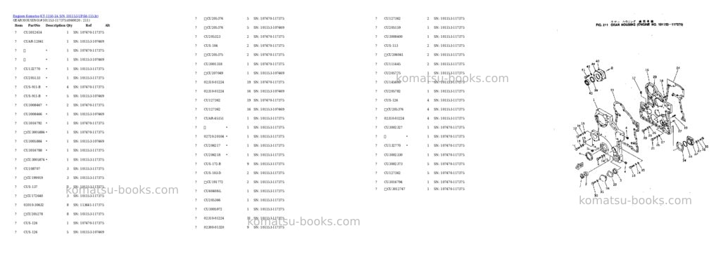 Komatsu KT-1150-1A S/N 101153-UP Parts catalog cover Page 10
