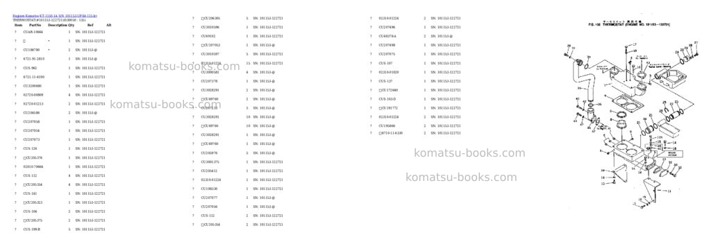 Komatsu KT-1150-1A S/N 101153-UP Parts catalog cover Page 4