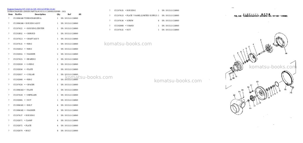 Komatsu KT-1150-1A S/N 101153-UP Parts catalog cover Page 7