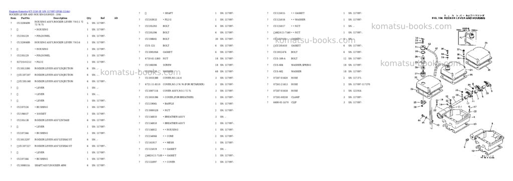 Komatsu kt-1150-1e s/n 117097-up Parts catalog cover
