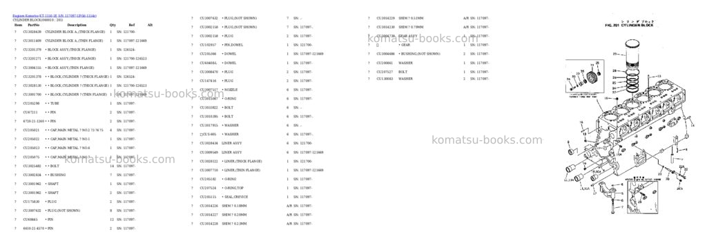 Komatsu kt-1150-1e s/n 117097-up Parts catalog cover Page 10