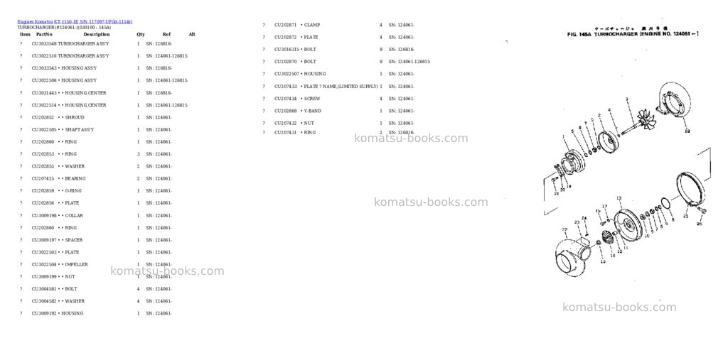 Komatsu kt-1150-1e s/n 117097-up Parts catalog cover Page 9