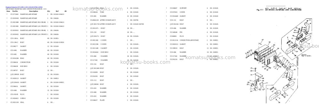 Komatsu KT-2300-1 S/N 103559-UP Parts catalog cover Page 2 Komatsu KT-2300-1 S/N 103559-UP Parts catalog cover Page 2