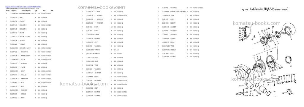 Komatsu KT-2300-1 S/N 103559-UP Parts catalog cover Page 4 Komatsu KT-2300-1 S/N 103559-UP Parts catalog cover Page 4