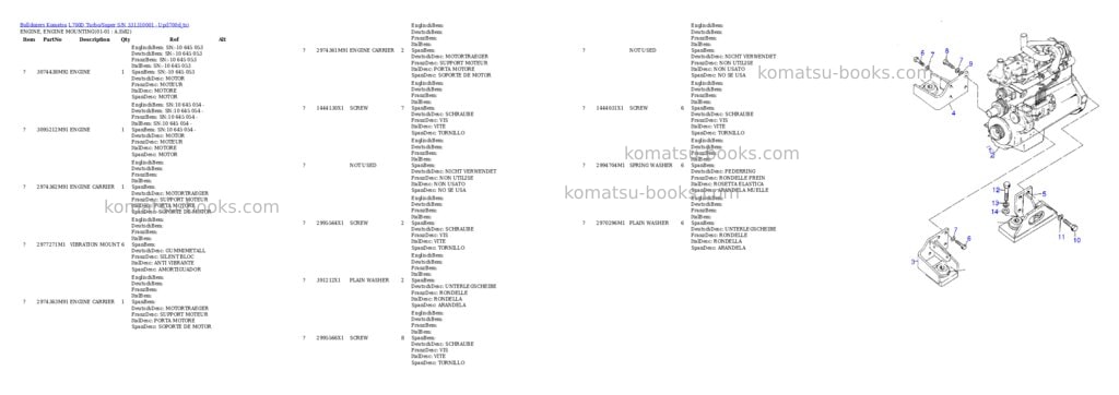 Komatsu l700d turbo/super s/n 331310001 - up Parts catalog cover Page 2 Komatsu l700d turbo/super s/n 331310001 - up Parts catalog cover Page 2