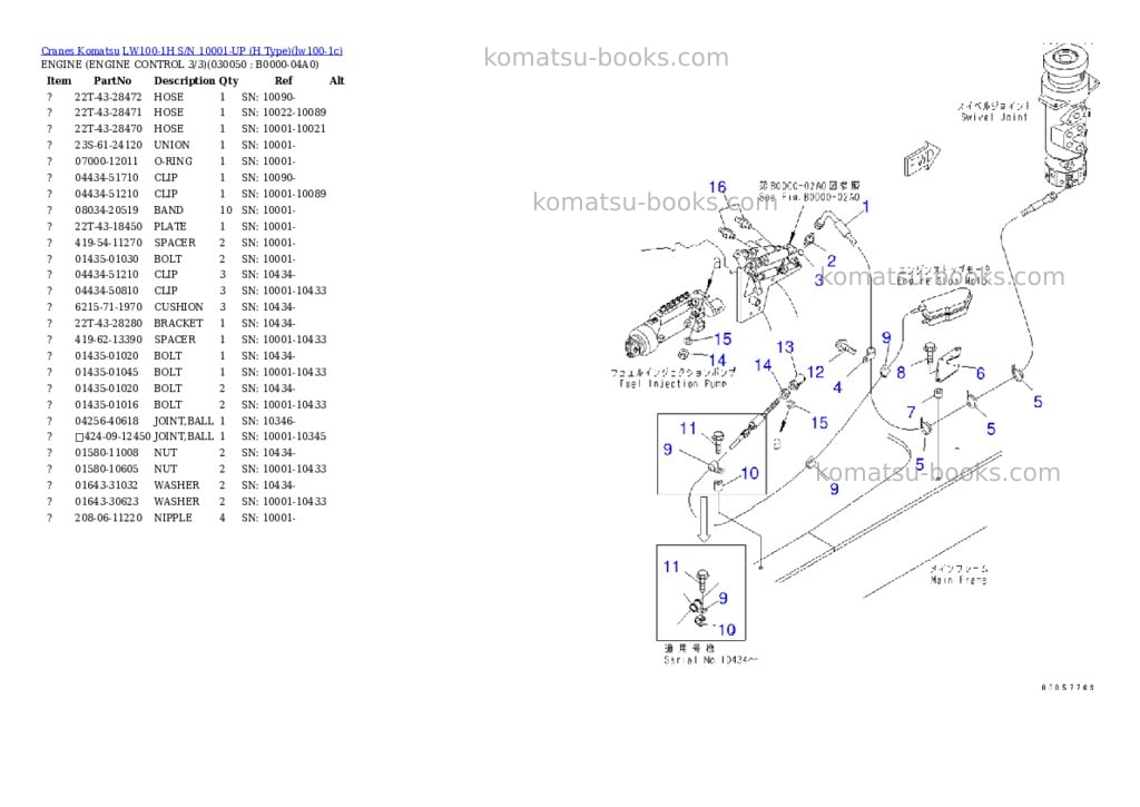Komatsu lw100-1h s/n 10001-up h type Parts catalog cover Page 4