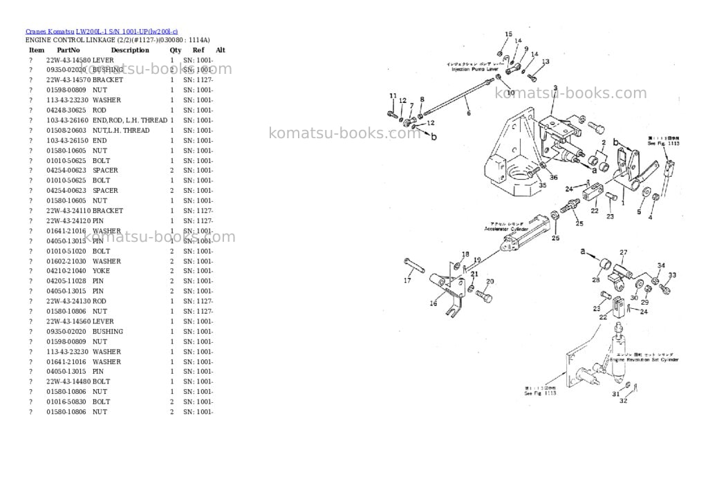 Komatsu lw200l-1 s/n 1001-up Parts catalog cover Page 7