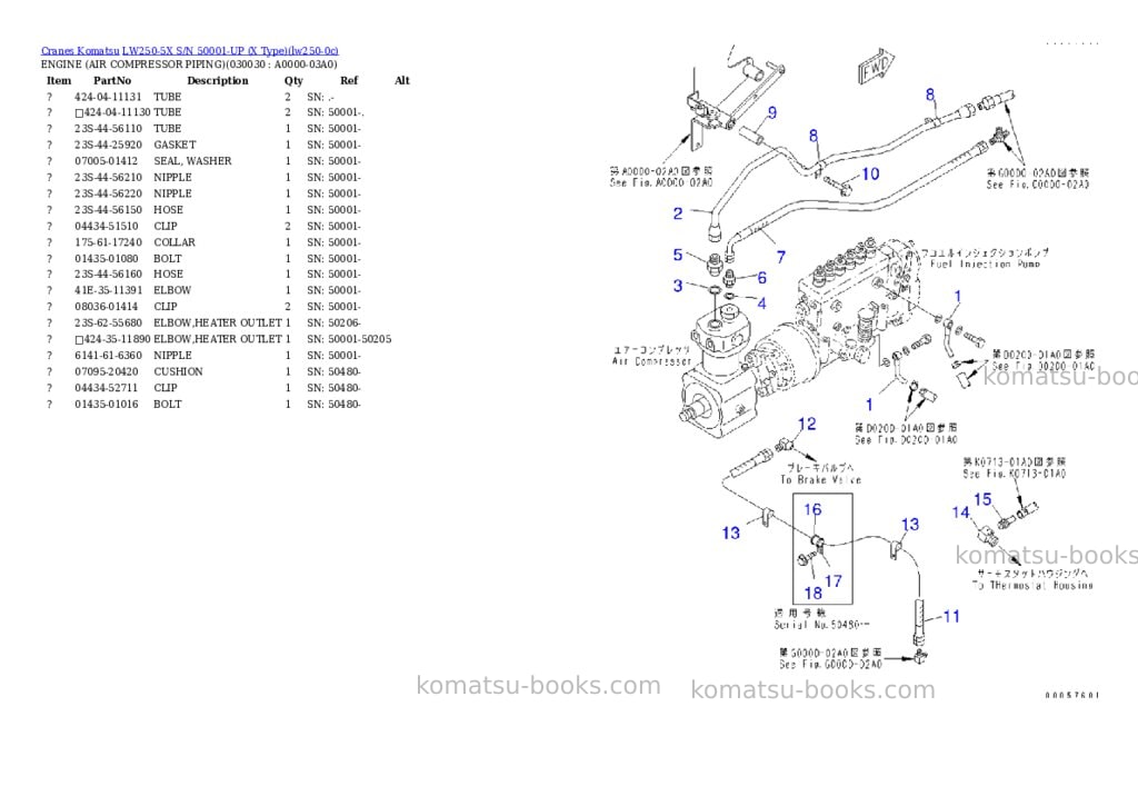 Komatsu lw250-5x s/n 50001-up x type Parts catalog cover Page 2 Komatsu lw250-5x s/n 50001-up x type Parts catalog cover Page 2