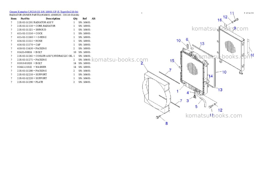 Komatsu lw250-5x s/n 50001-up x type Parts catalog cover Page 9 Komatsu lw250-5x s/n 50001-up x type Parts catalog cover Page 9