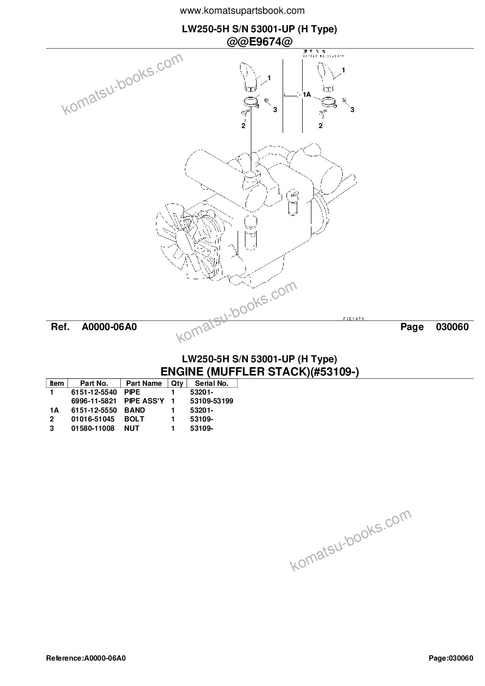 Komatsu lw250-5h s/n 53001-up h type Parts catalog cover Page 10