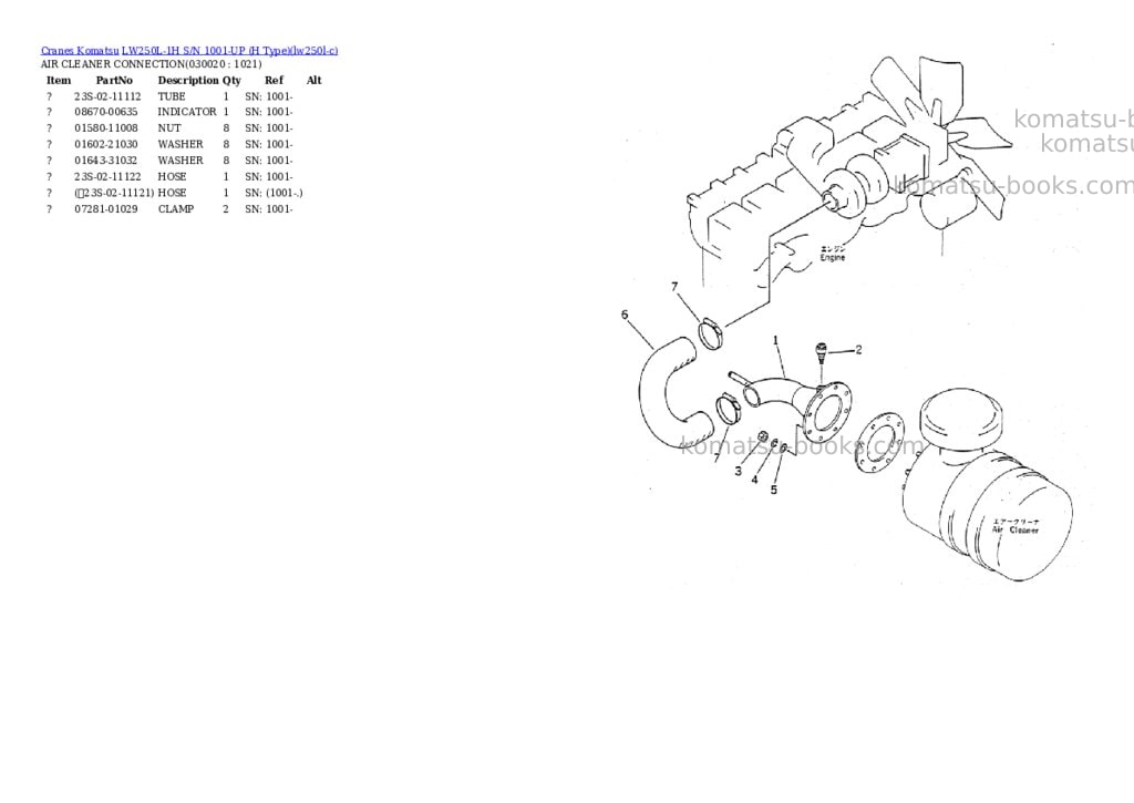 Komatsu lw250l-1h s/n 1001-up h type Parts catalog cover Komatsu lw250l-1h s/n 1001-up h type Parts catalog cover
