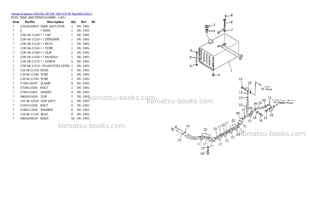 Komatsu lw250l-1h s/n 1001-up h type Parts catalog cover Page 7 Komatsu lw250l-1h s/n 1001-up h type Parts catalog cover Page 7