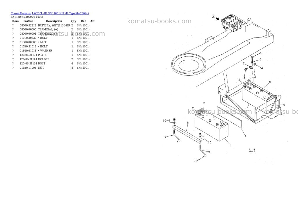 Komatsu lw250l-1h s/n 1001-up h type Parts catalog cover Page 8 Komatsu lw250l-1h s/n 1001-up h type Parts catalog cover Page 8