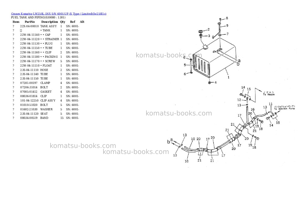 Komatsu lw250l-1nx s/n 6001-up x type / limited Parts catalog cover Page 7 Komatsu lw250l-1nx s/n 6001-up x type / limited Parts catalog cover Page 7