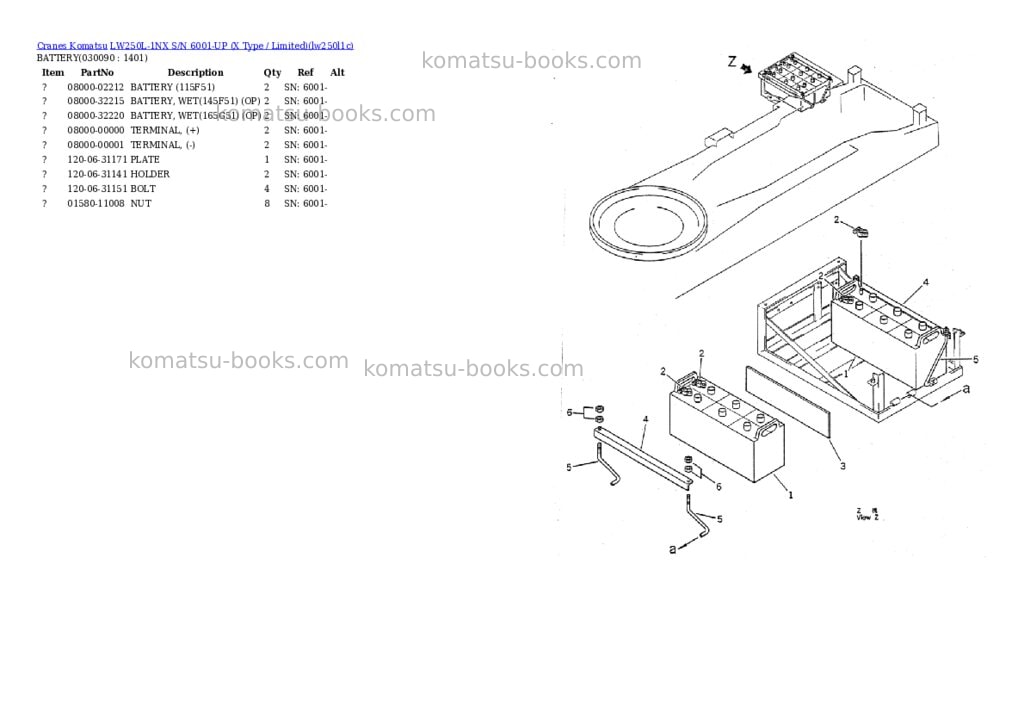 Komatsu lw250l-1nx s/n 6001-up x type / limited Parts catalog cover Page 8 Komatsu lw250l-1nx s/n 6001-up x type / limited Parts catalog cover Page 8
