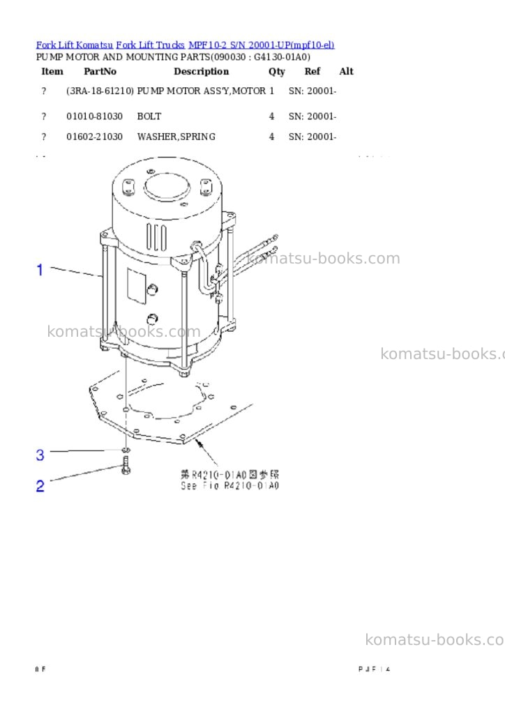 Komatsu MPF10-2 S/N 20001-UP Parts catalog cover Page 5 Komatsu MPF10-2 S/N 20001-UP Parts catalog cover Page 5