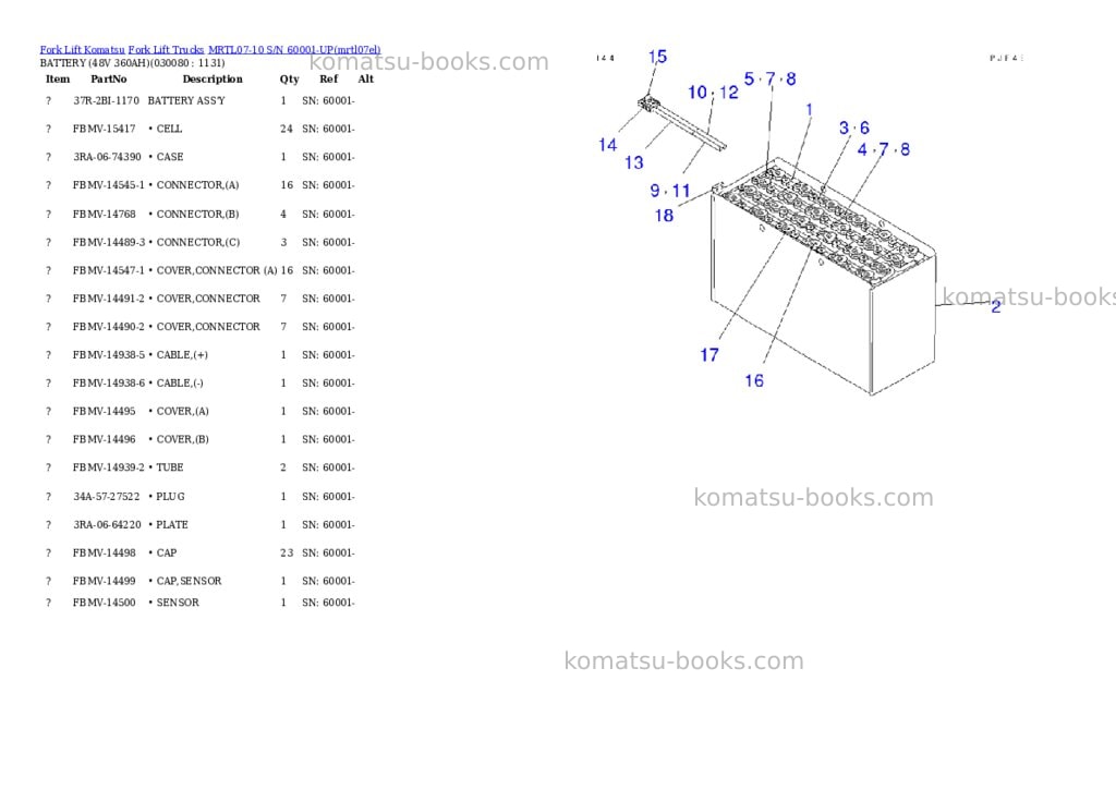 Komatsu MRTL07-10 S/N 60001-UP Parts catalog cover Page 7 Komatsu MRTL07-10 S/N 60001-UP Parts catalog cover Page 7