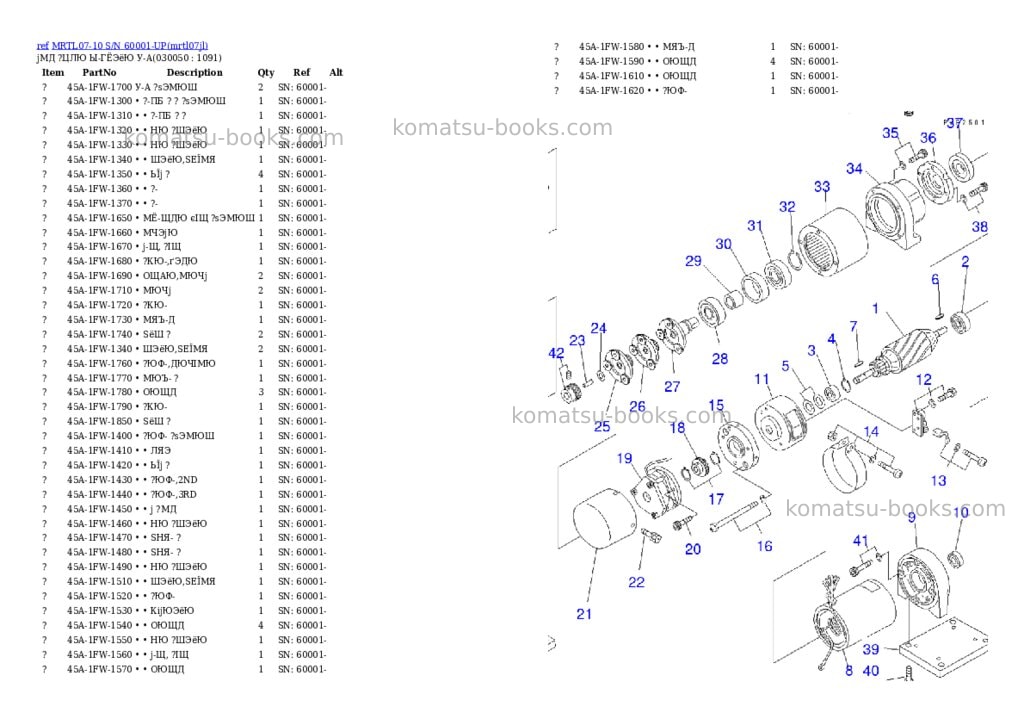 Komatsu mrtl07-10 s/n 60001-up Parts catalog cover Page 4 Komatsu mrtl07-10 s/n 60001-up Parts catalog cover Page 4