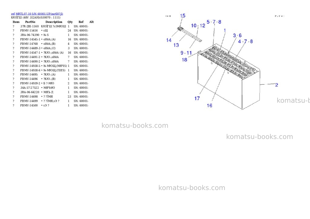 Komatsu mrtl07-10 s/n 60001-up Parts catalog cover Page 6 Komatsu mrtl07-10 s/n 60001-up Parts catalog cover Page 6