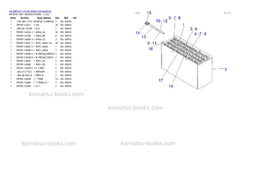 Komatsu mrtl07-10 s/n 60001-up Parts catalog cover Page 7 Komatsu mrtl07-10 s/n 60001-up Parts catalog cover Page 7