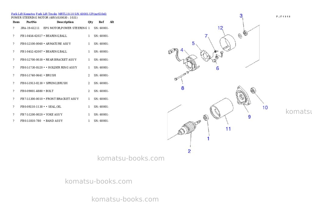 Komatsu MRTL10-10 S/N 60001-UP Parts catalog cover Page 2 Komatsu MRTL10-10 S/N 60001-UP Parts catalog cover Page 2