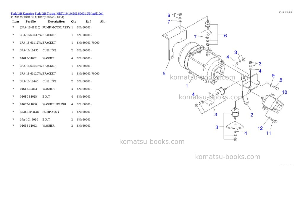 Komatsu MRTL10-10 S/N 60001-UP Parts catalog cover Page 3 Komatsu MRTL10-10 S/N 60001-UP Parts catalog cover Page 3