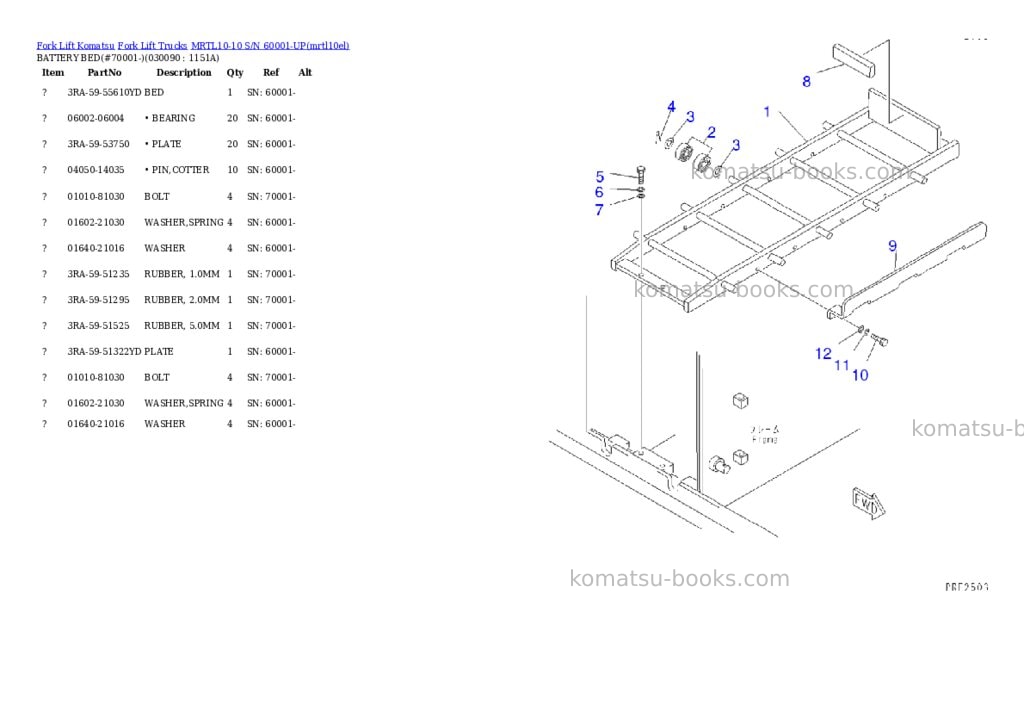 Komatsu MRTL10-10 S/N 60001-UP Parts catalog cover Page 8 Komatsu MRTL10-10 S/N 60001-UP Parts catalog cover Page 8
