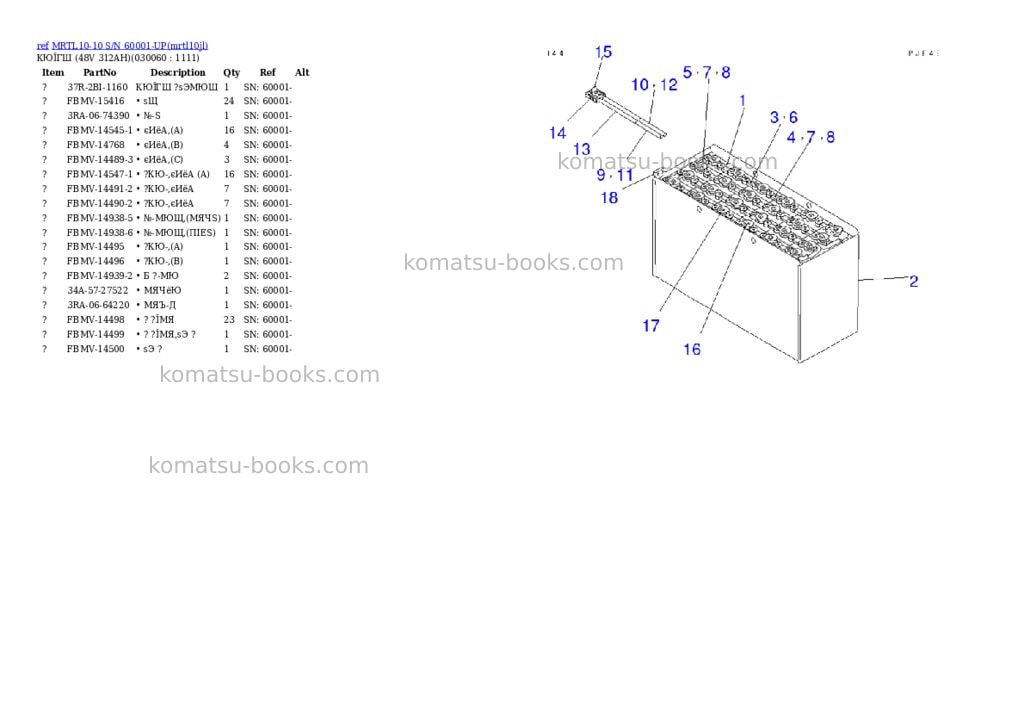 Komatsu mrtl10-10 s/n 60001-up Parts catalog cover Page 5 Komatsu mrtl10-10 s/n 60001-up Parts catalog cover Page 5